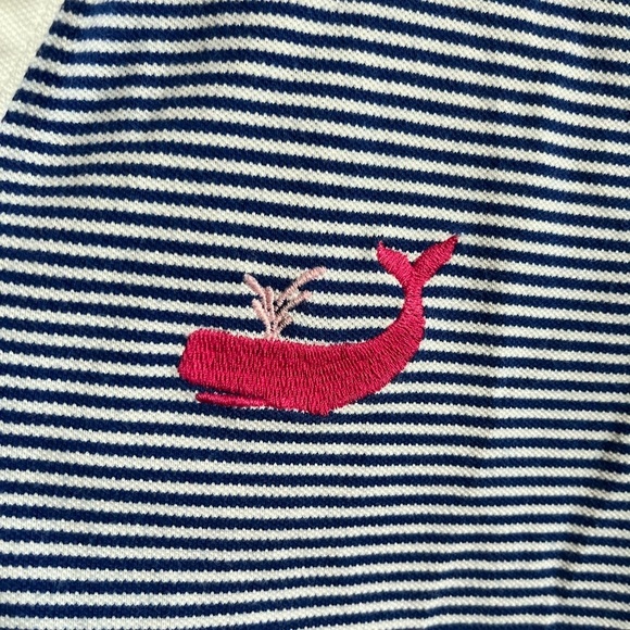 Talbots Nautical Stripped Blue & White Whale Embroidered Shirt Cotton Size XL - Picture 2 of 8